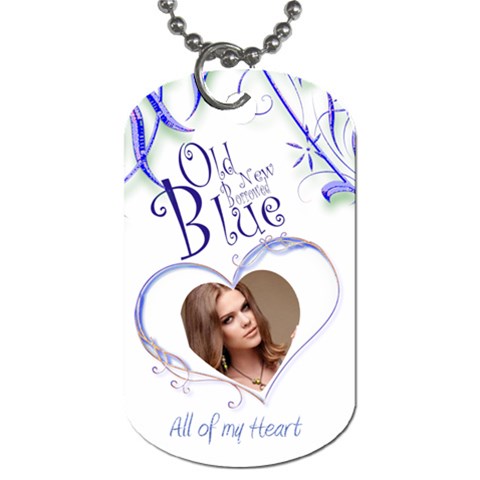 Old New Borrowed Blue Wedding All Of My Heart Dog Tag By Catvinnat Front