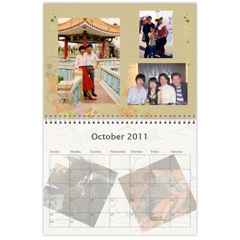 Family Calendar By Xiao Min Wu Oct 2011