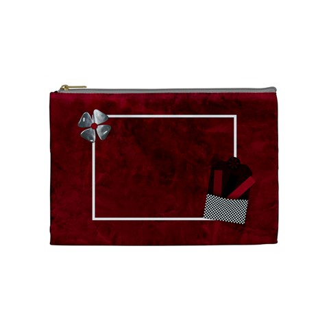 Fuschia Ruckus Medium Cosmetic Bag 1 By Lisa Minor Front