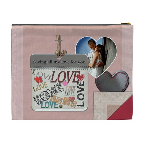 Saving All My Love For You Xl Cosmetic Bag By Lil Back