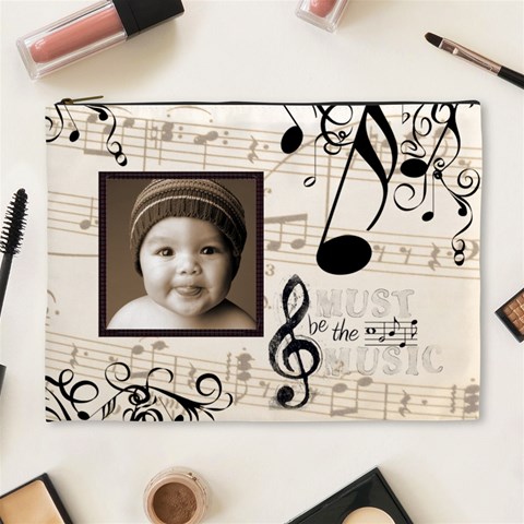 Must Be The Music Extra Large Cosmetic Bag By Catvinnat Front