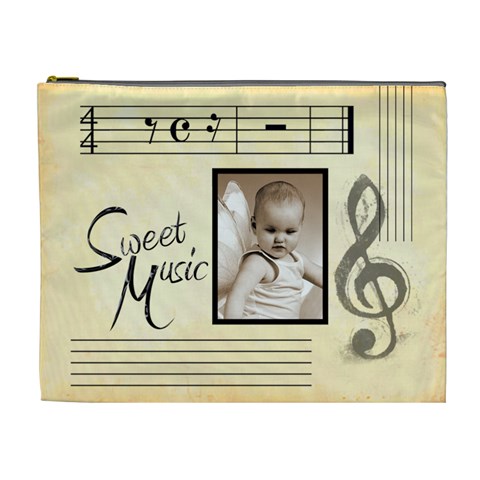 Sweet Music Extra Large Cosmetic Bag By Catvinnat Front