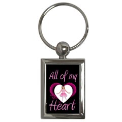 Pink all of my heart keyring - Key Chain (Rectangle)
