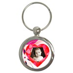 Ruby Heart Keyring - Key Chain (Round)
