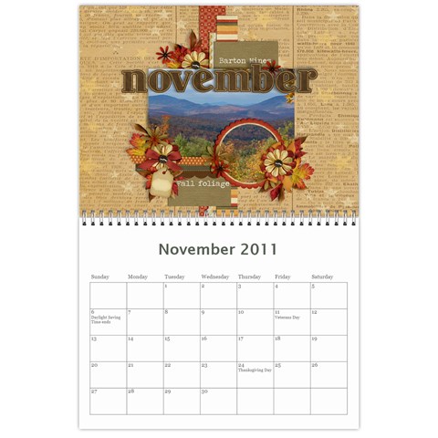 2011 Calendar By Sheila Irish Nov 2011