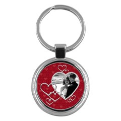Hearts Round Keychain