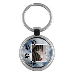Cat Prints Round Key Chain