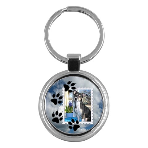 Dog Prints Round Key Chain By Lil Front