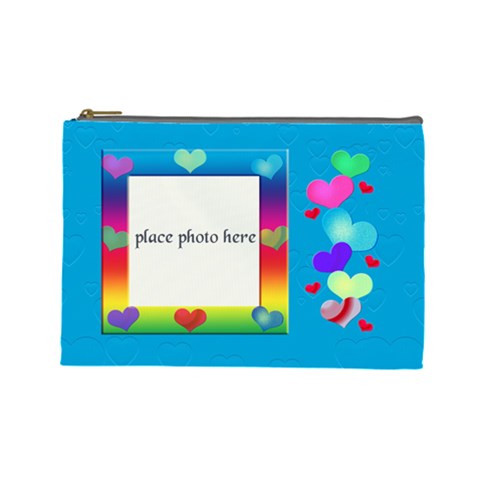 All About Love Cosmetic Bag Lg By Kdesigns Front