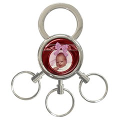 Pink Bow 3-ring Key Chain
