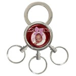 Pink Bow 3-Ring Key Chain
