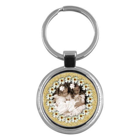 Lazy Daisy Round Keyring By Catvinnat Front