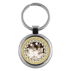 Lazy Daisy Round Keyring