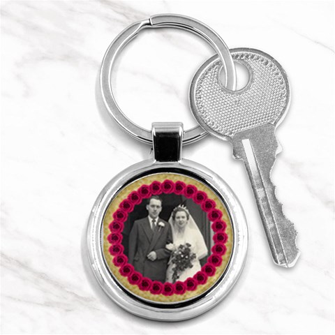 Rosy Posy Round Keyring By Catvinnat Front