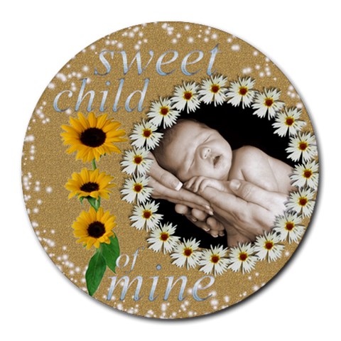 Sweet Child Of Mine Round Mouse Mat By Catvinnat Front