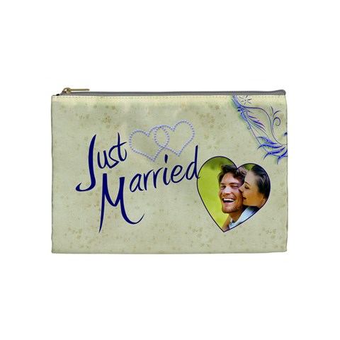 Just Married Medium Cosmetic Bag By Catvinnat Front