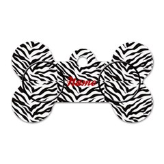 Zebra dog tag - Dog Tag Bone (One Side)