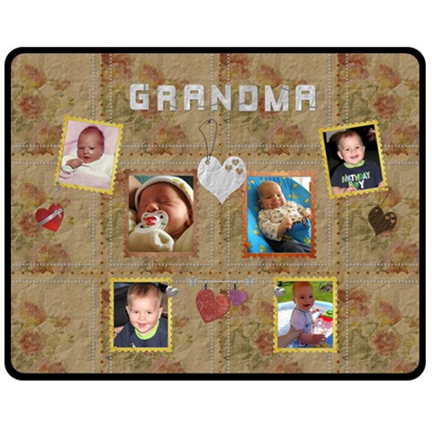 For Grandma Medium Fleece Blanket By Lil 60 x50  Blanket Front