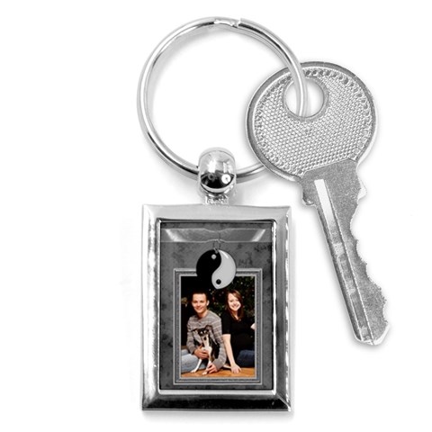 Yin Yang Rectangle Key Chain By Lil Front