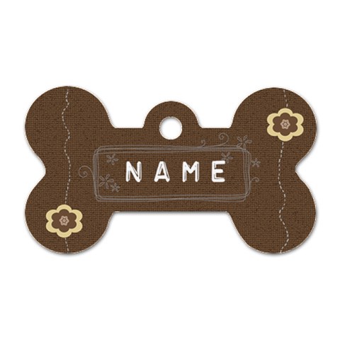 Pretty Choco Dog Tag Bone  By Happylemon Front