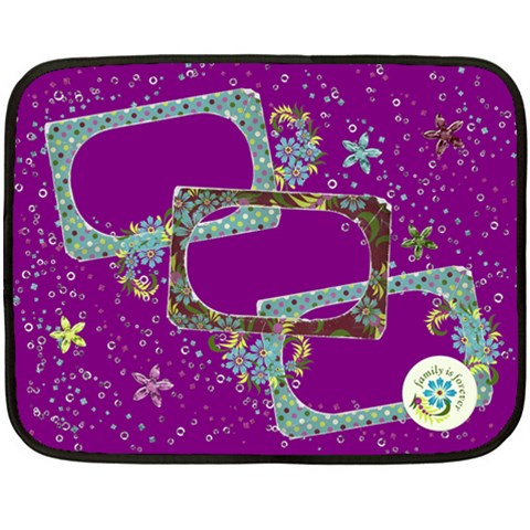 Family Is Forever/glitter Flowers 35 x27  Blanket