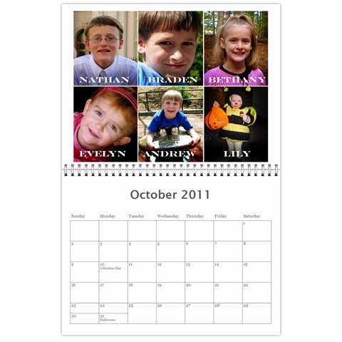 Calendar By Lisa Oct 2011