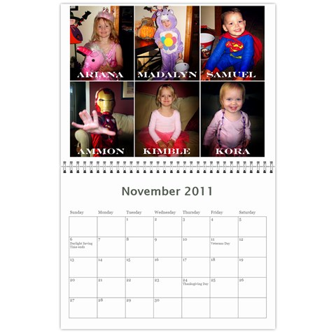Calendar By Lisa Nov 2011