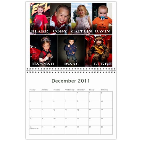 Calendar By Lisa Dec 2011