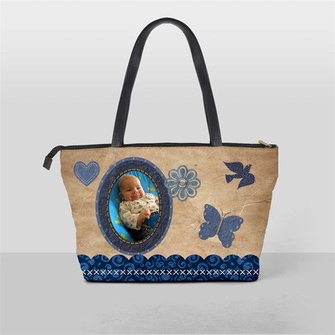 Denim Blues Classic Shoulder Handbag By Lil Back