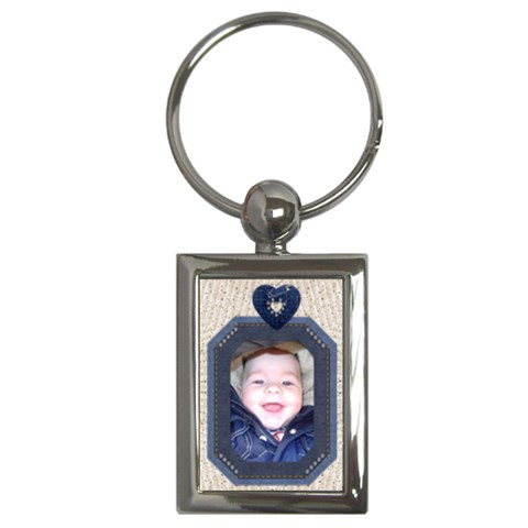 Denim Frame Rectangle Key Chain By Lil Front