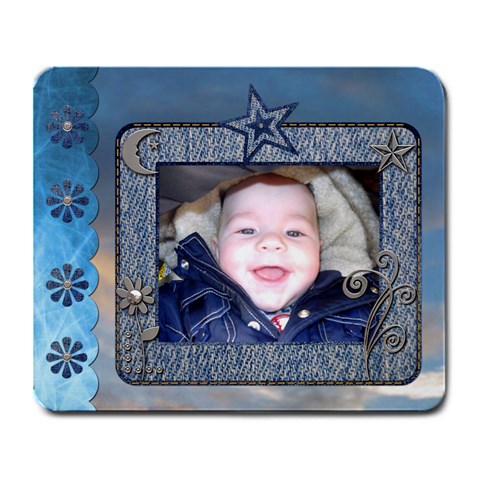 Denim Blues Large Mouse Pad By Lil Front