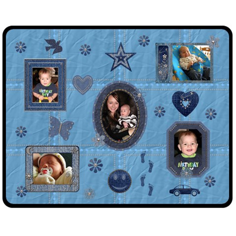 Little Boy Blue Medium Fleece Blanket By Lil 60 x50  Blanket Front