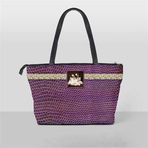 Mock Python Purple Photo Buckle Classic Shoulder Bag By Catvinnat Back