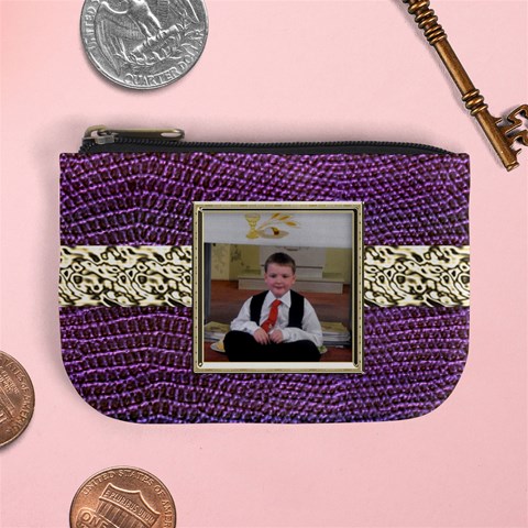 Purple Python Mini Coin Purse By Catvinnat Front