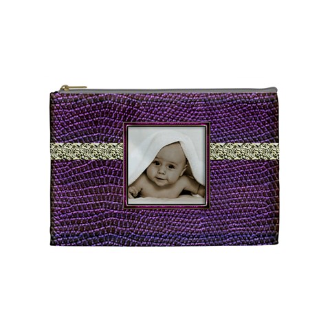 Purple Python Medium Makeup Bag By Catvinnat Front