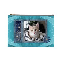 Denim Blues Large Cosmetic Bag (7 styles) - Cosmetic Bag (Large)