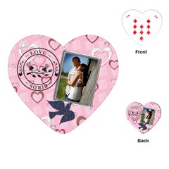 Love Birds Heart Playing Cards - Playing Cards Single Design (Heart)