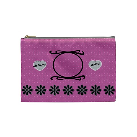 Be Happy Cosmetic Bag By Daniela Front