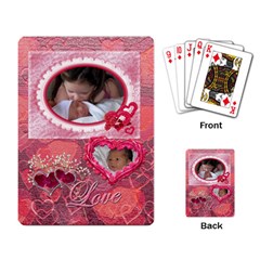 Love Pink Heart Rose2 Playing Cards - Playing Cards Single Design (Rectangle)