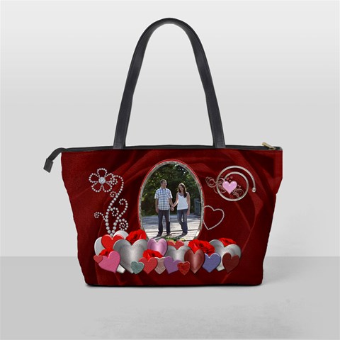 Red Hearts Classic Shoulder Handbag By Lil Back