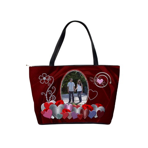 Red Hearts Classic Shoulder Handbag By Lil Back