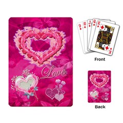 Love pink butterfly Heart Rose  - Playing Cards Single Design (Rectangle)