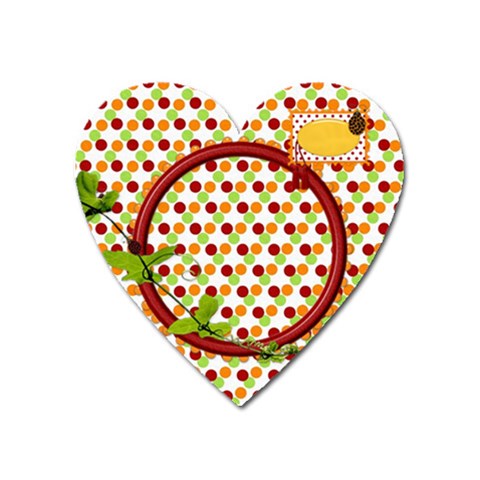 Miss Ladybugs Garden Heart Magnet 1 By Lisa Minor Front