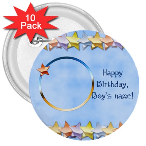 Happy Birthday Boys Buttons By Daniela Front