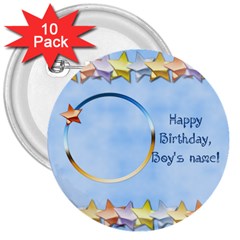 Happy Birthday Boys buttons - 3  Button (10 pack)
