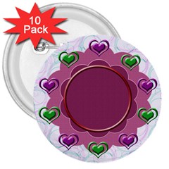 Heart U Buttons - 3  Button (10 pack)