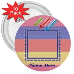 School Buttons - 3  Button (10 pack)