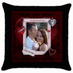 You & Me Valentine Throw Pillow Case - Throw Pillow Case (Black)