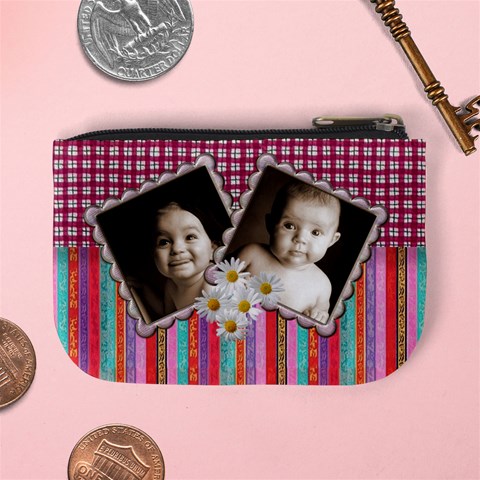 Candy Stripe Twin Frame Mini Coin Purse By Catvinnat Back