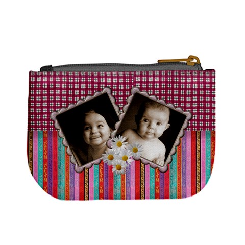 Candy Stripe Twin Frame Mini Coin Purse By Catvinnat Back